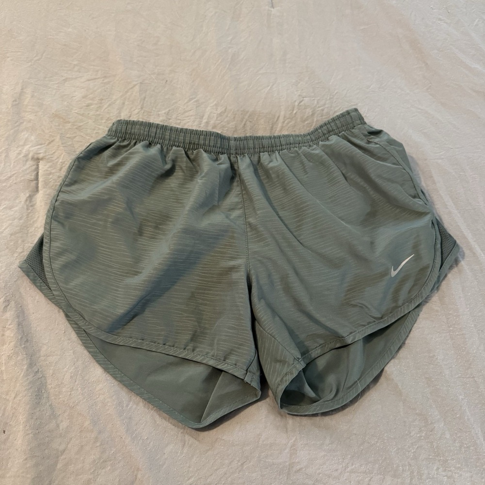 Nike Dri-FIT Green Women's Athletic Running‎ Shorts Polyester Drawstring Small
